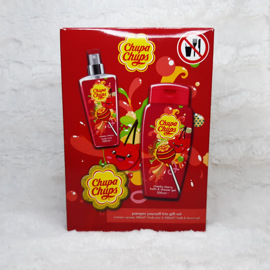 Coffret gel douche brume corporelle et éponge Chupa Chups cerise