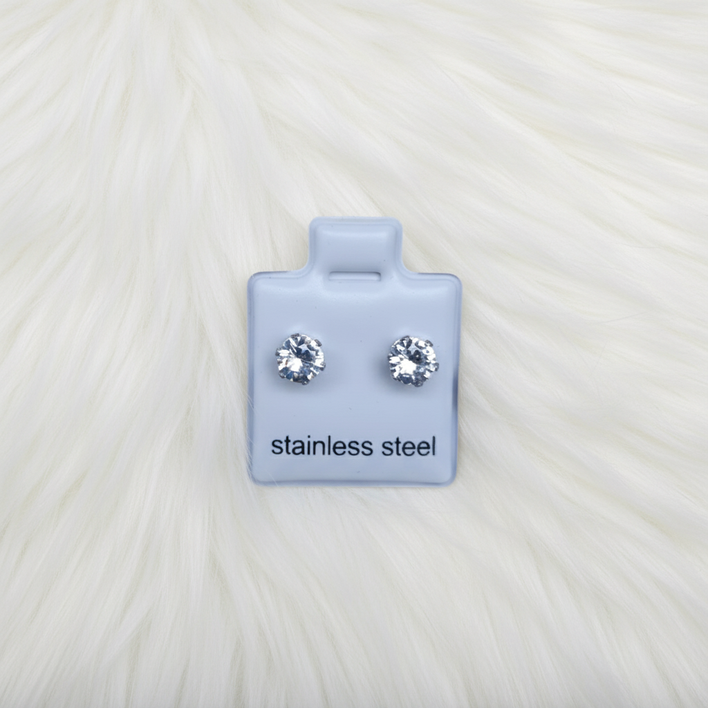 Boucles d'oreilles clous strass taille 3 (5mm)