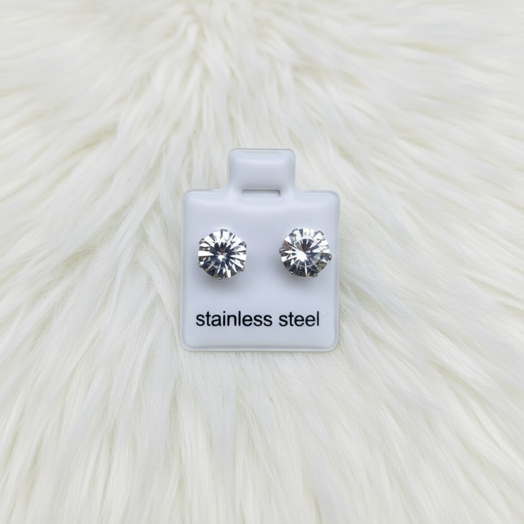 Boucles d'oreilles clous strass taille 5 (7mm)