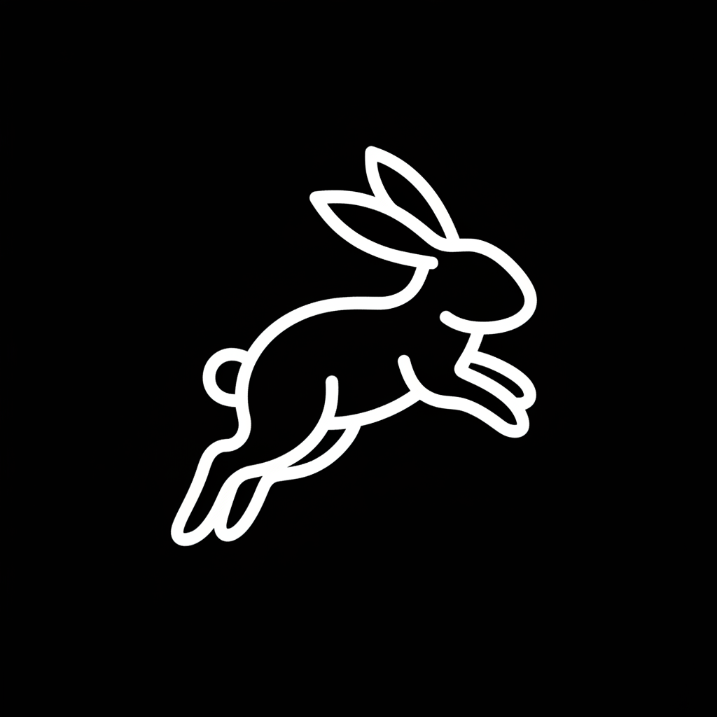 Lapin blanc sur noir