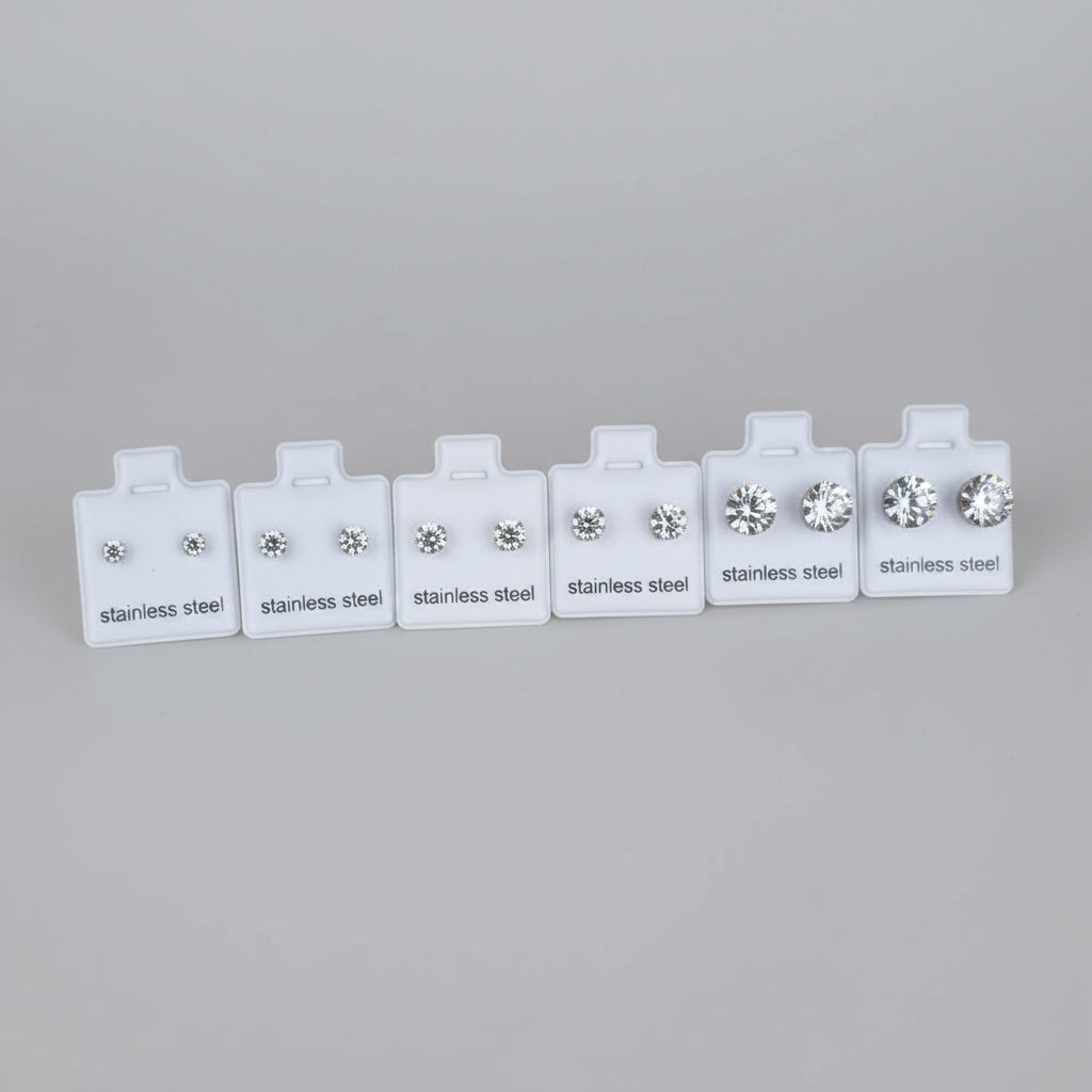 Présentoir de boucles d'oreilles clou strass